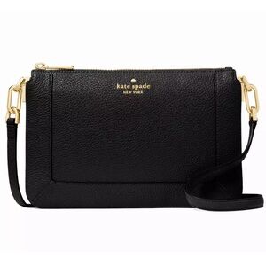 New Kate Spade Lena Double Compartment Crossbody Black